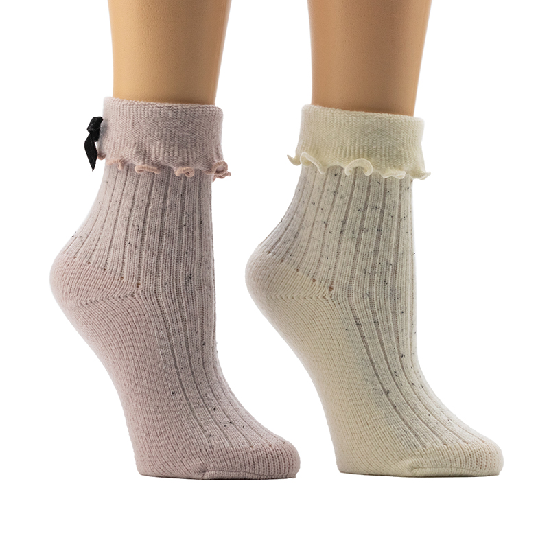 Ladies'Fleck 3x1 리브 코지 홈 양말